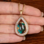 گردنبند فیروزه زنانه کد 35229