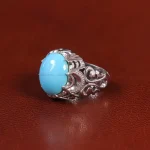 انگشتر فیروزه عجمی مردانه کد 34893
