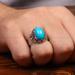 انگشتر فیروزه عجمی مردانه کد 34895
