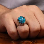 انگشتر فیروزه شجری مردانه کد34902