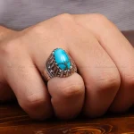 انگشتر فیروزه شجری مردانه کد34904