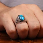 انگشتر فیروزه شجری مردانه کد34910