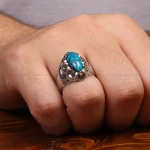 انگشتر فیروزه شجری مردانه کد34912