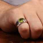 انگشتر زبرجد مردانه کد 34924