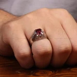انگشتر گارنت مردانه کد 34927