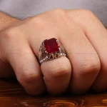 انگشتر گارنت مردانه کد 34928