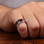 انگشتر گارنت مردانه کد 34929