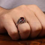 انگشتر گارنت مردانه کد 34930