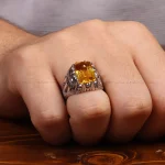 انگشتر سیترین مردانه کد 34931