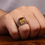 انگشتر سیترین مردانه کد 34932