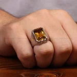 انگشتر سیترین مردانه کد 34934