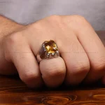 انگشتر سیترین مردانه کد 34935
