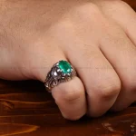 انگشتر زمرد مردانه کد 35032