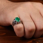 انگشتر زمرد مردانه کد 35036
