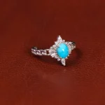 انگشتر فیروزه عجمی زنانه کد 35360