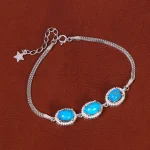 دستبند فیروزه زنانه کد 35377