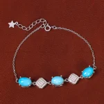 دستبند فیروزه زنانه کد 35399