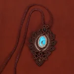 گردنبند فیروزه دست بافت زنانه کد 35403