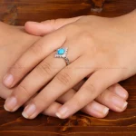 انگشتر فیروزه عجمی زنانه کد 35354