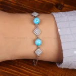 دستبند فیروزه زنانه کد 35380