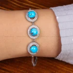 دستبند فیروزه زنانه کد 35384