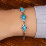 دستبند فیروزه زنانه کد 35393