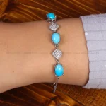 دستبند فیروزه زنانه کد 35399