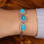 دستبند فیروزه زنانه کد 35400
