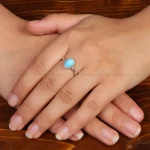 انگشتر فیروزه عجمی زنانه کد 35408